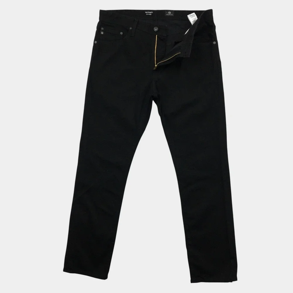 AG Adriano Goldschmied The Everett Slim Straight Black Jeans Mens 34x32 USA Made
